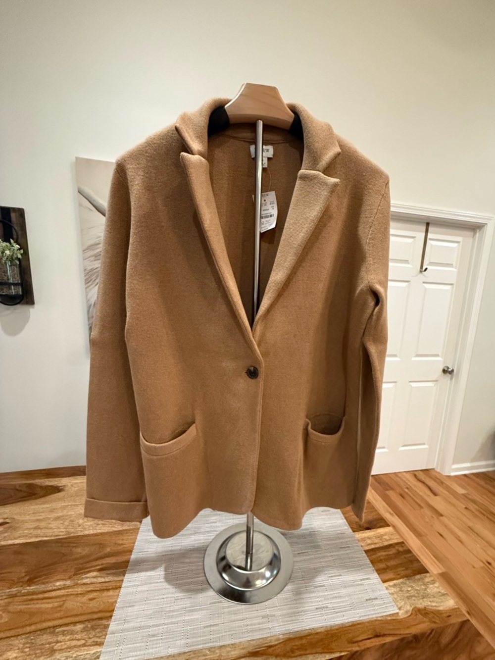 J. Crew Camel One-Button Blazer Knit Jacket: Women’s Medium, NEW